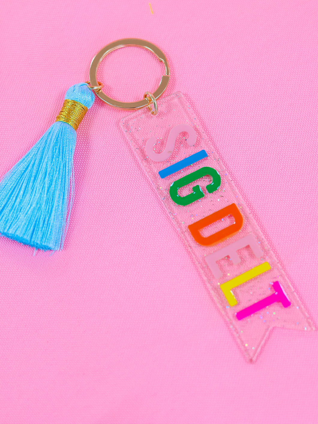 Sigma Delta Tau Sparkle Tassel Key Fob