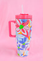 Load image into Gallery viewer, Color Me Happy To-Go handle Tumbler
