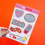 Kappa Alpha Theta Sorority Y2K Sticker Sheet