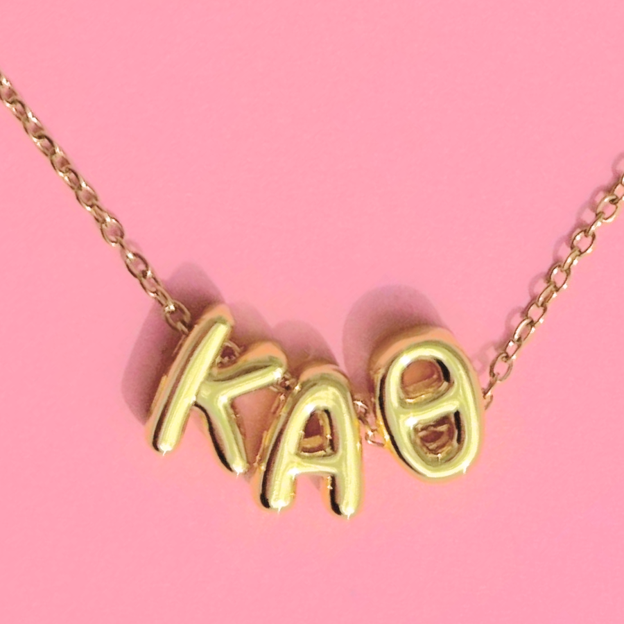Kappa Alpha Theta Bubble Letter Necklace