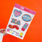 Kappa Delta Sorority Y2K Sticker Sheet