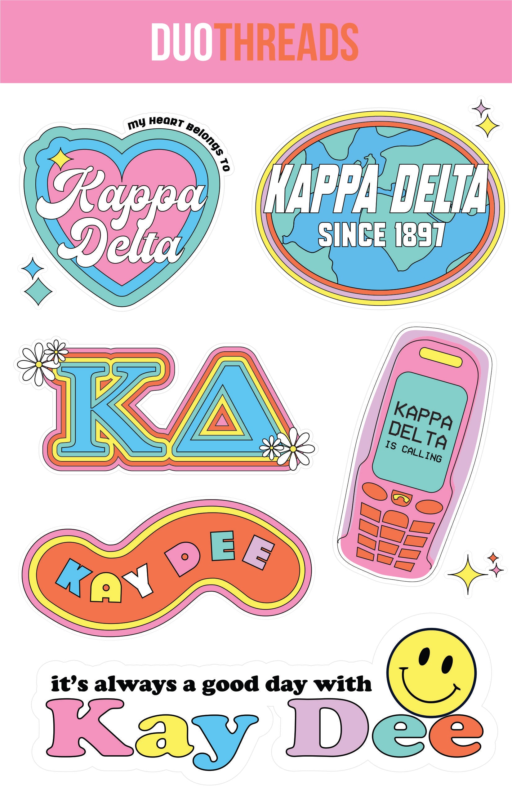 Sorority Y2K Sticker Sheet