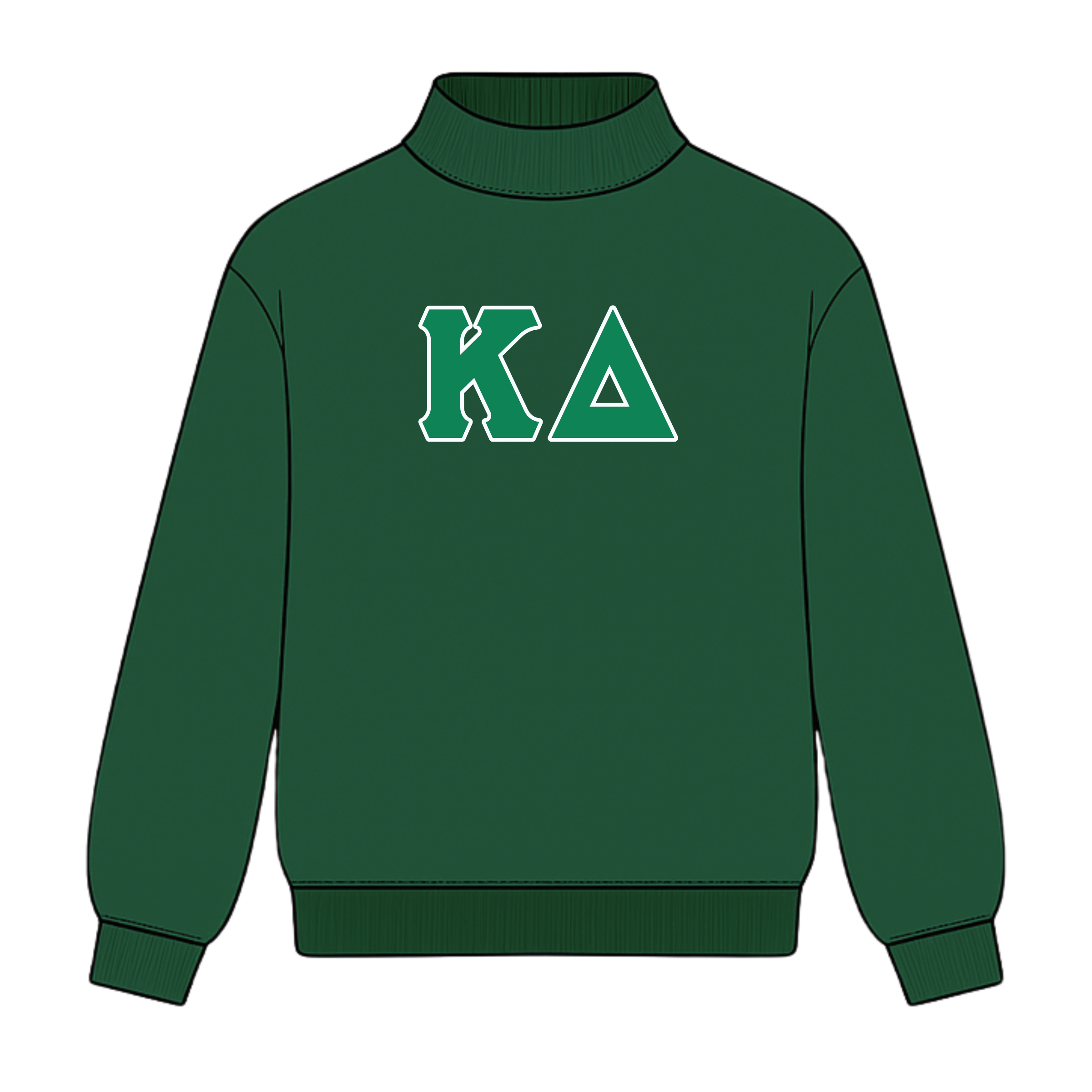 Classic Twill Sorority Embroidered Mock Neck