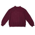 maroon mock neck flat lay