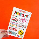 Pi Beta Phi Sorority Rainbow Sticker Sheet