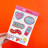 Pi Beta Phi Sorority Y2K Sticker Sheet