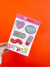 Pi Beta Phi Sorority Y2K Sticker Sheet