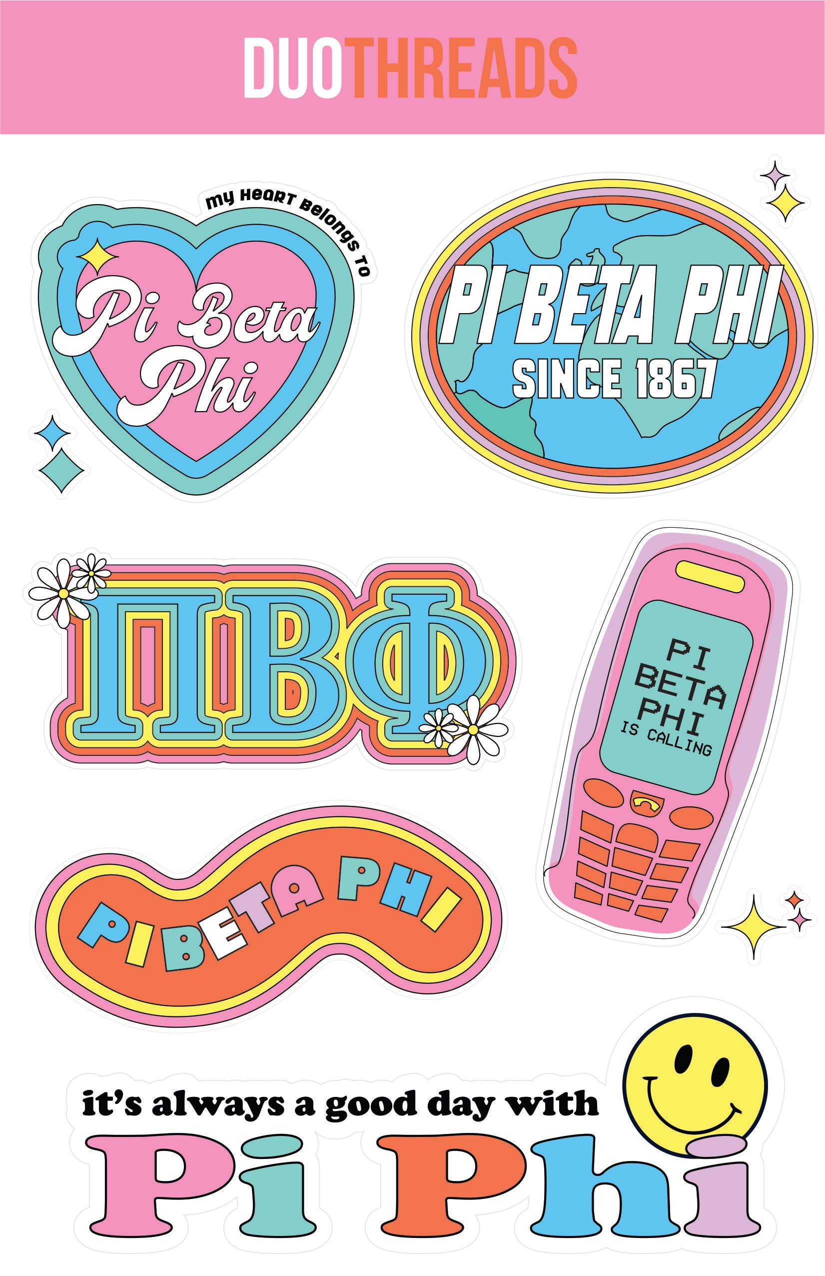 Sorority Y2K Sticker Sheet