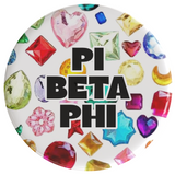 Pi Beta Phi Bejeweled Sorority Button