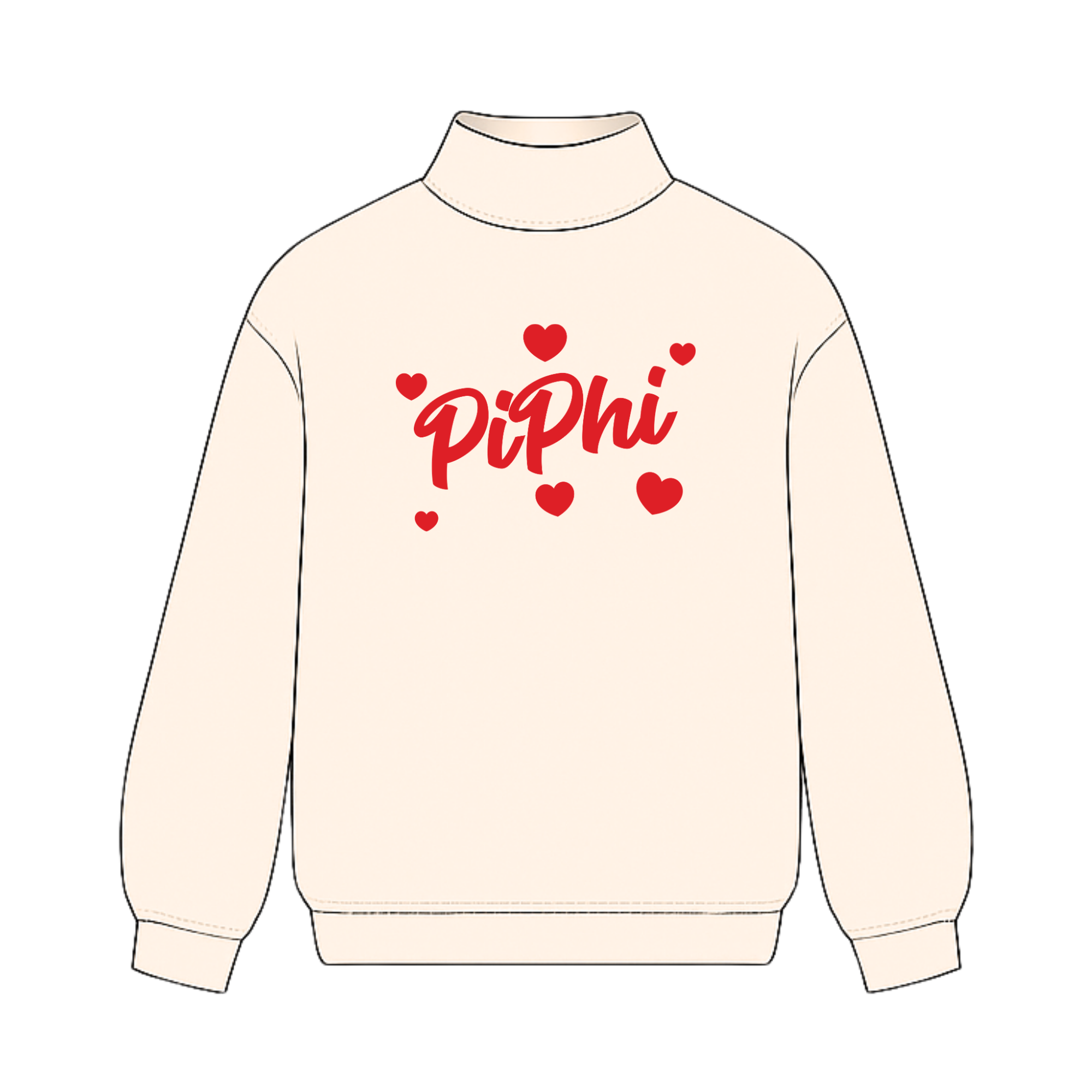 Pi Beta Phi Sweetie Sorority Mock Neck and Shorts