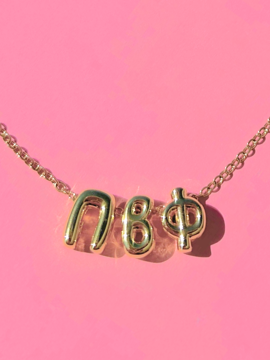 Bubble Letter Sorority Necklace