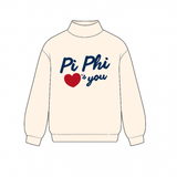 Pi Beta Phi Love Club Sorority Mock Neck