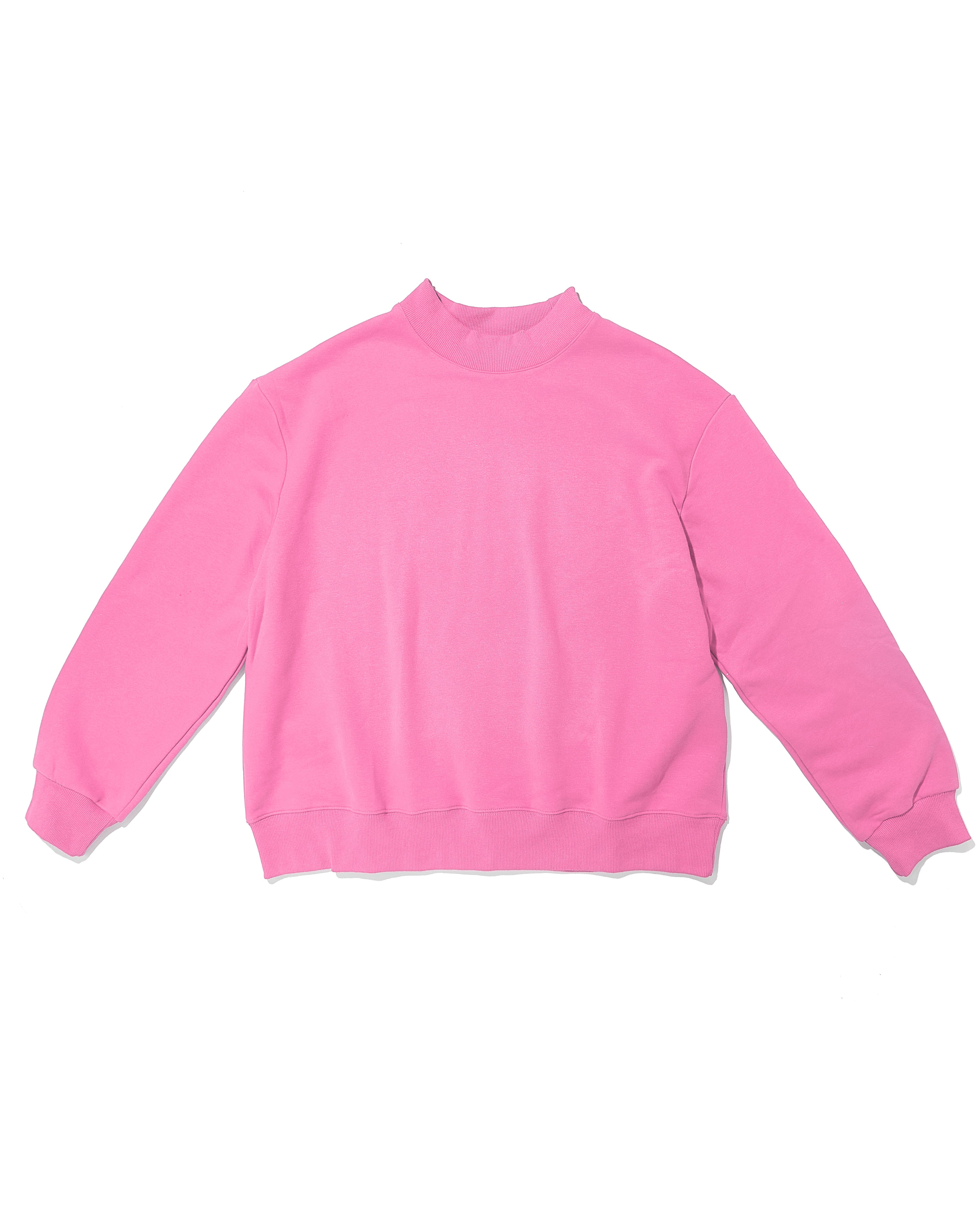 pink mock neck flat lay