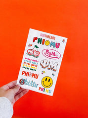 Phi Mu Sorority Rainbow Sticker Sheet