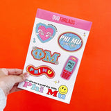 Phi Mu Sorority Y2K Sticker Sheet