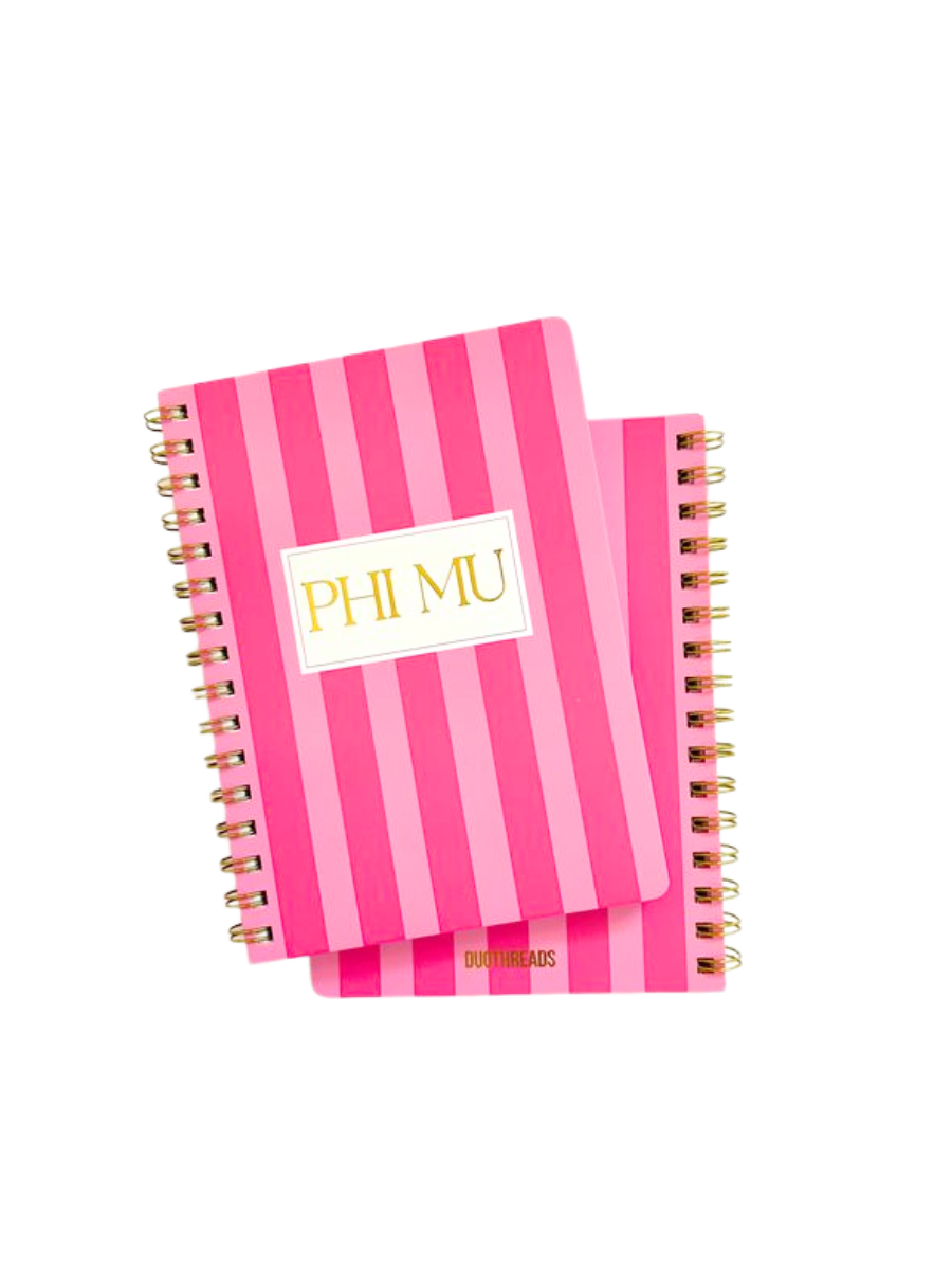 Phi Mu Stripe Sorority Notebook