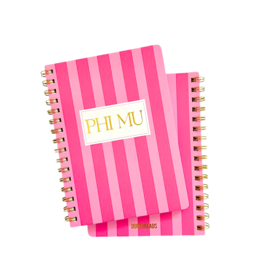 Phi Mu Stripe Sorority Notebook