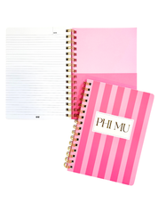 Phi Mu Stripe Sorority Notebook