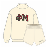 Kensington Sorority Embroidered Mock Neck - Cream