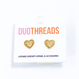Phi Mu Heart Earrings