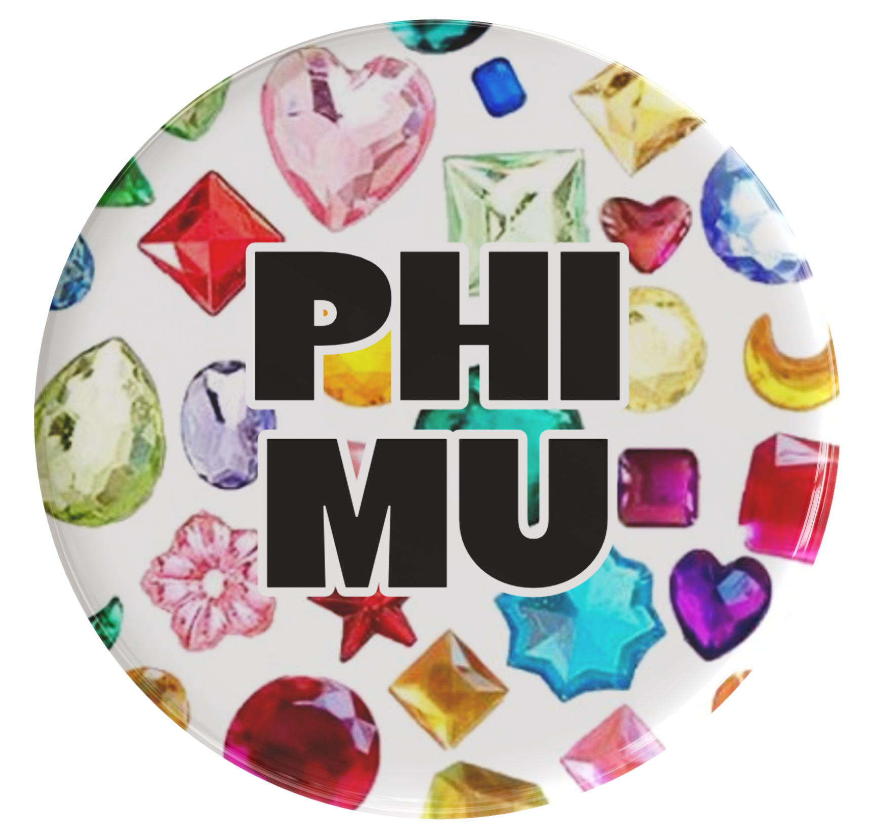 Phi Mu Bejeweled Sorority Button
