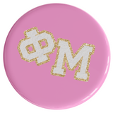 Phi Mu Varsity Letter Sorority Button