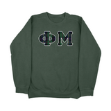 Phi Mu Dad's Plaid Embroidered Letter Sweatshirt