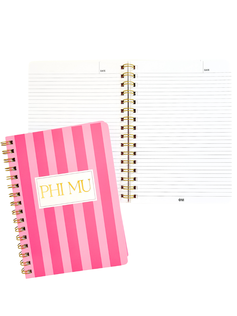 Phi Mu Stripe Sorority Notebook