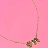 Phi Mu Bubble Letter Necklace