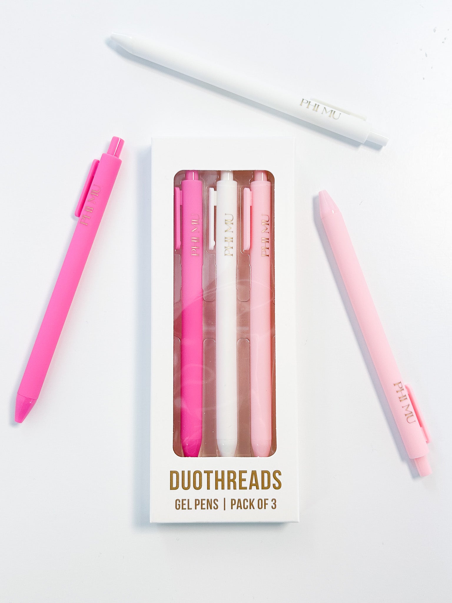 Phi Mu Lettered Luxe Sorority Pens