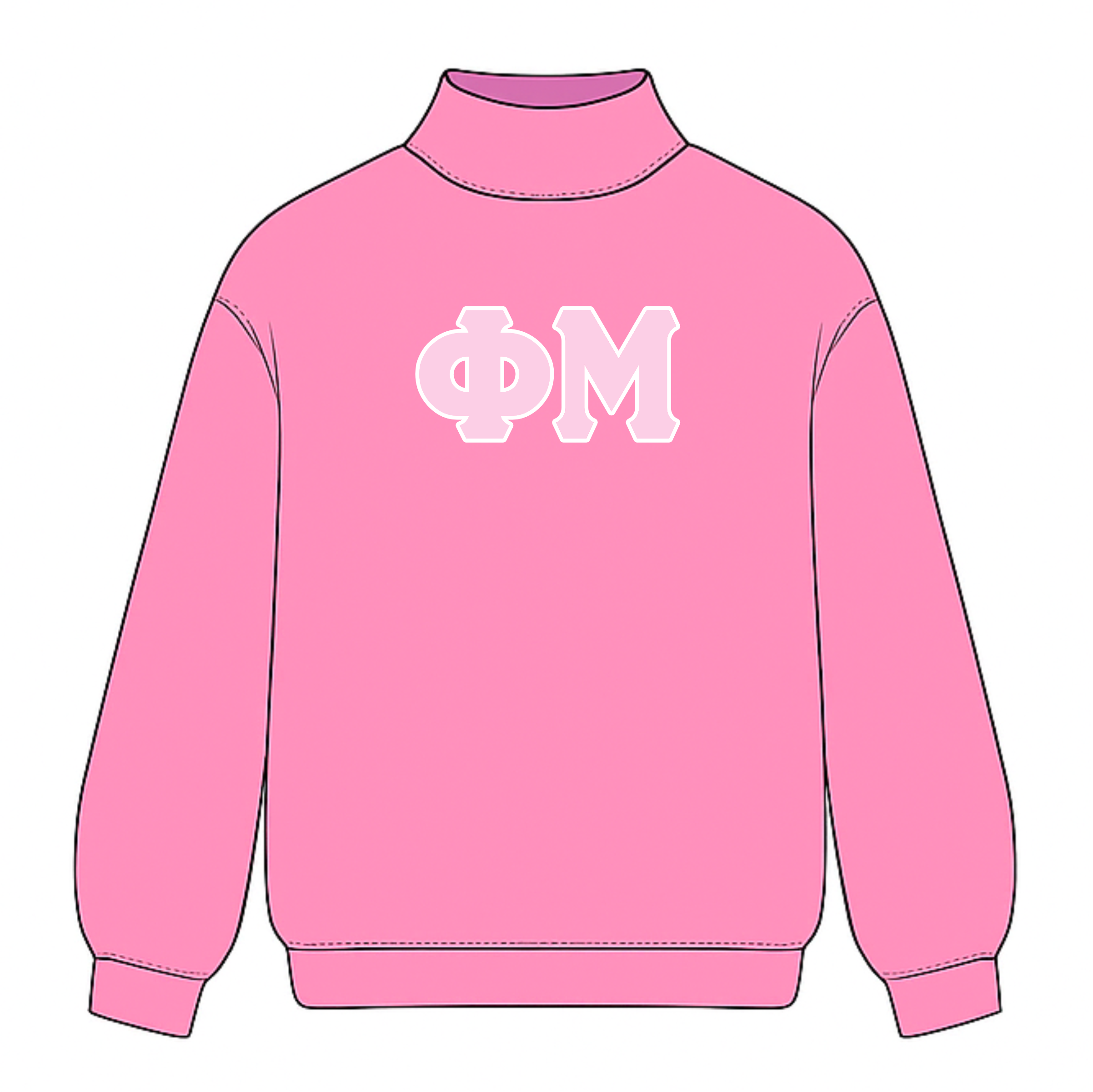 Classic Twill Sorority Embroidered Mock Neck