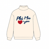 Phi Mu Love Club Sorority Mock Neck