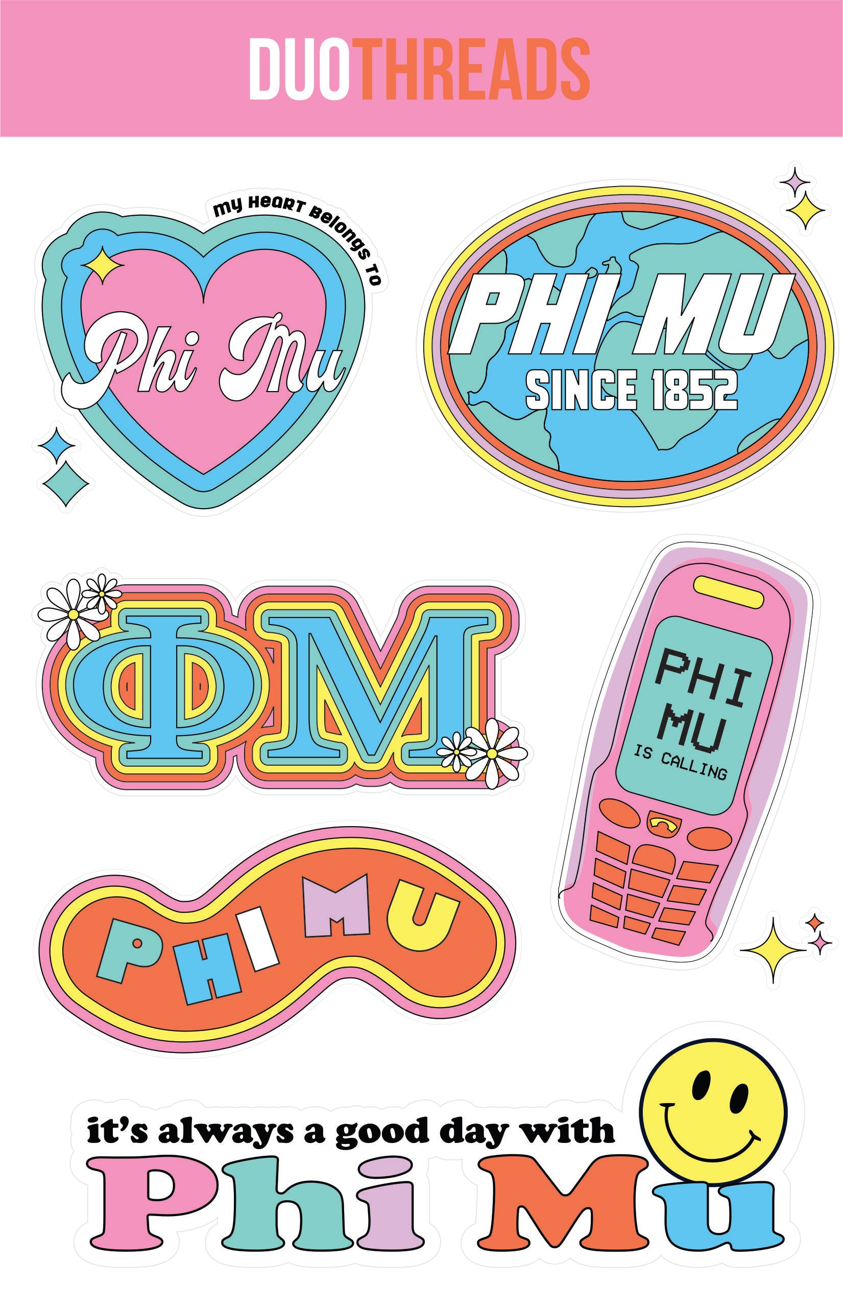 Sorority Y2K Sticker Sheet
