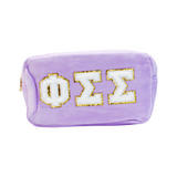 Phi Sigma Sigma Chenille Sorority Cosmetic Bag