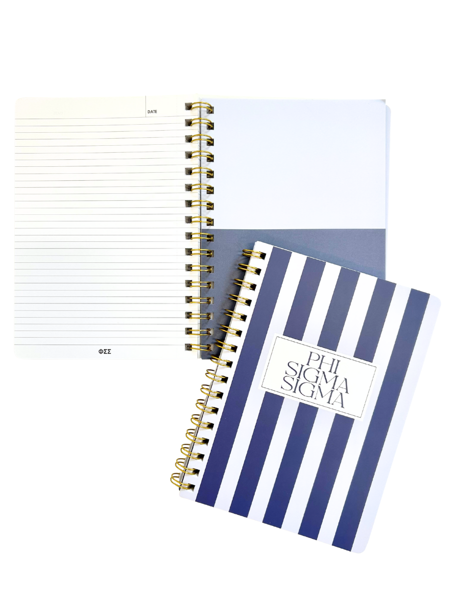 Phi Sigma Sigma Stripe Sorority Notebook