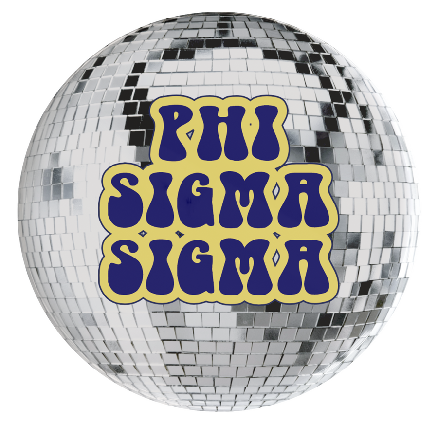 Phi Sigma Sigma Disco Sorority Button