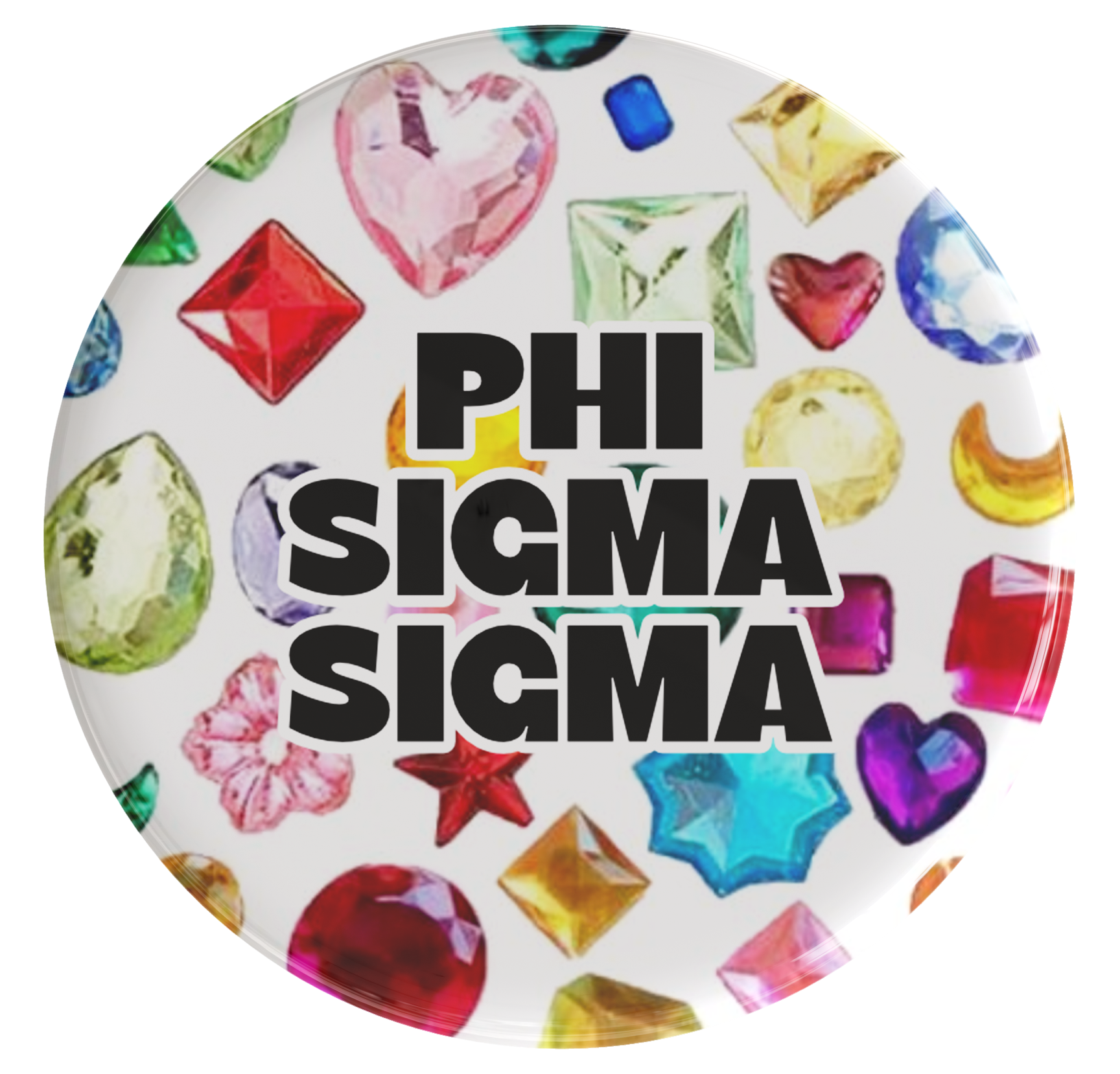 Phi Sigma Sigma Bejeweled Sorority Button