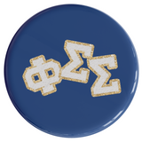 Phi Sigma Sigma Varsity Letter Sorority Button