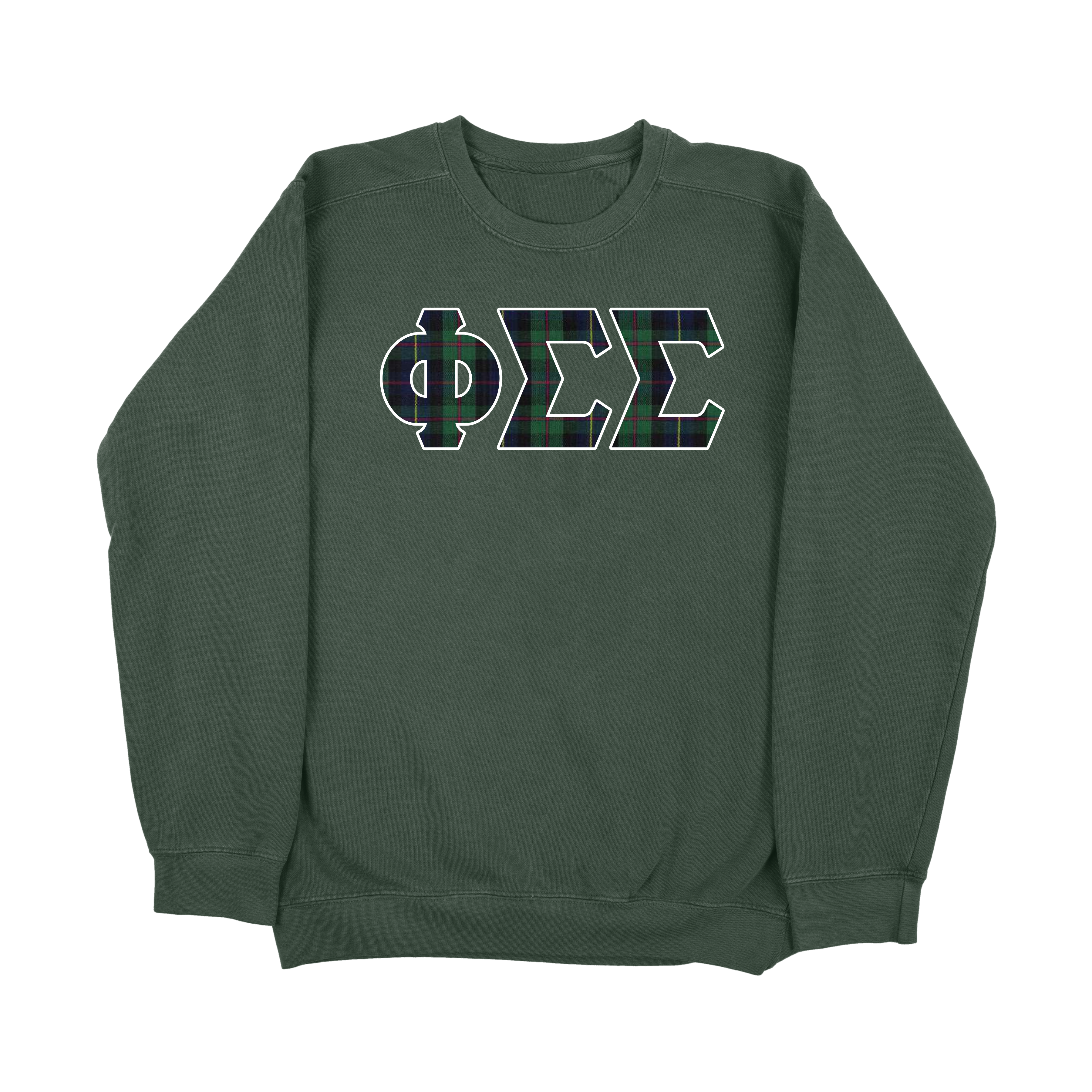 Dad's Plaid Embroidered Letter Sorority Sweatshirt