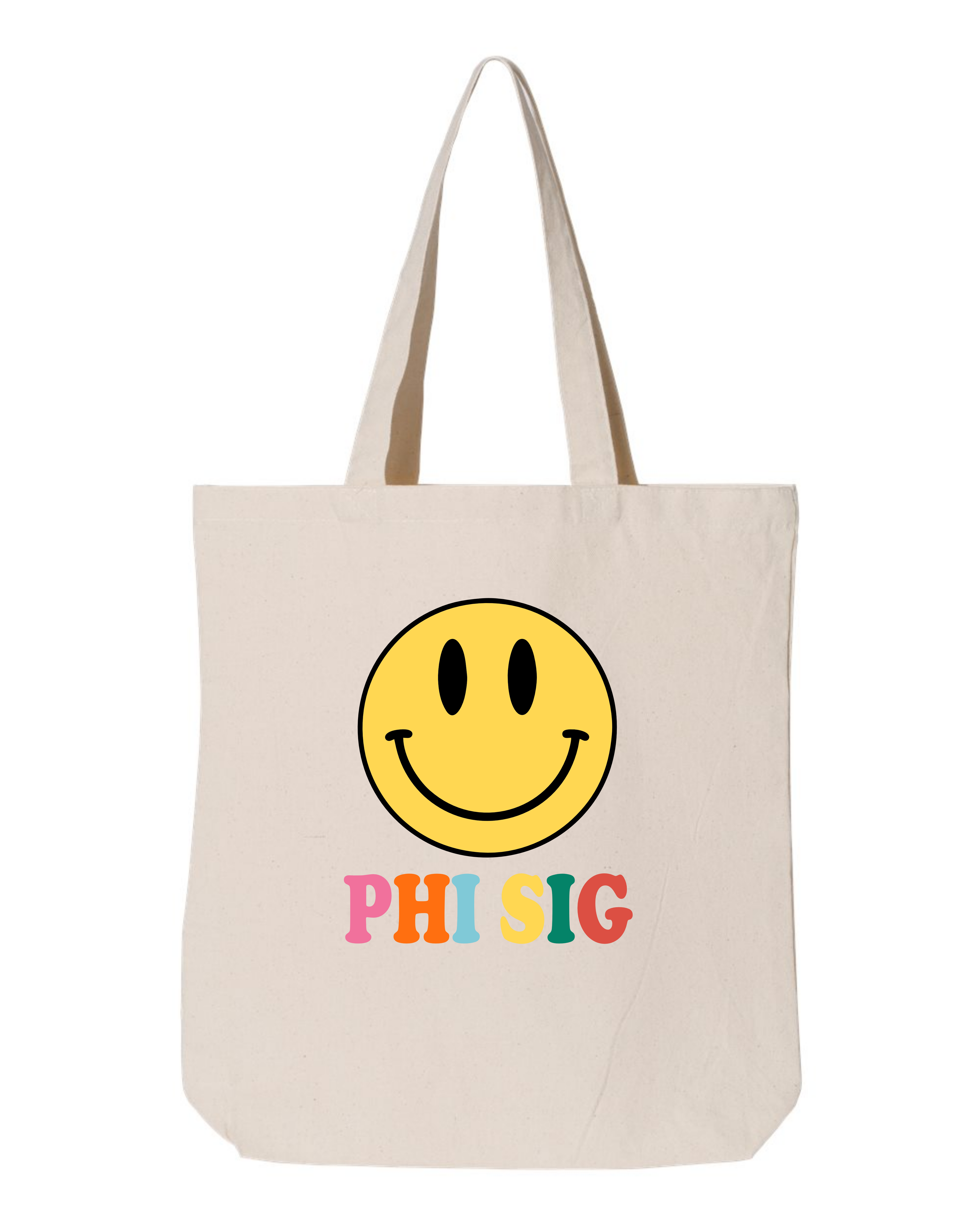 Phi Sigma Sigma All Smiles Sorority Tote
