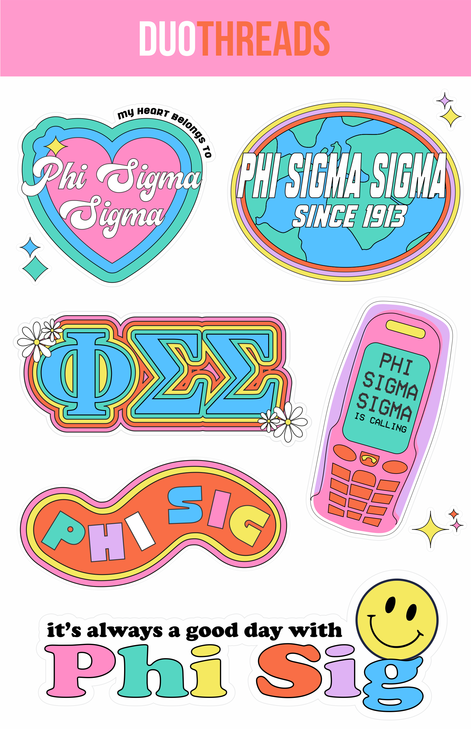 Sorority Y2K Sticker Sheet