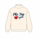 Phi Sigma Sigma Love Club Sorority Mock Neck
