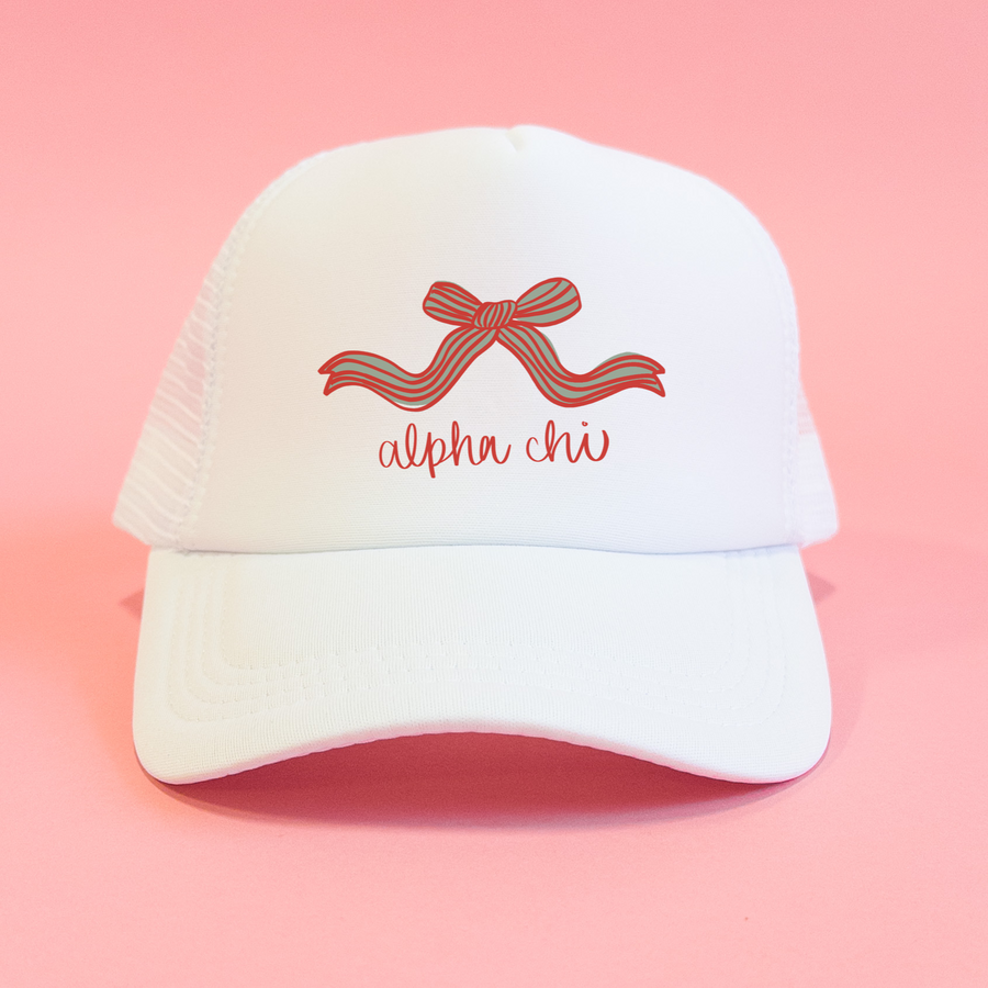Alpha Chi Omega Coquette Sorority Trucker Hat