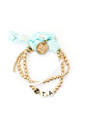 Zeta Tau Alpha Everyday Gold Bracelet Sorority Stack
