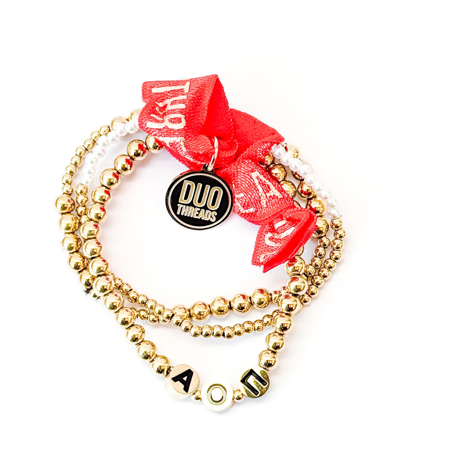 Alpha Omicron Pi Everyday Gold Bracelet Sorority Stack