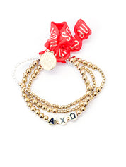 Alpha Chi Omega Everyday Gold Bracelet Sorority Stack