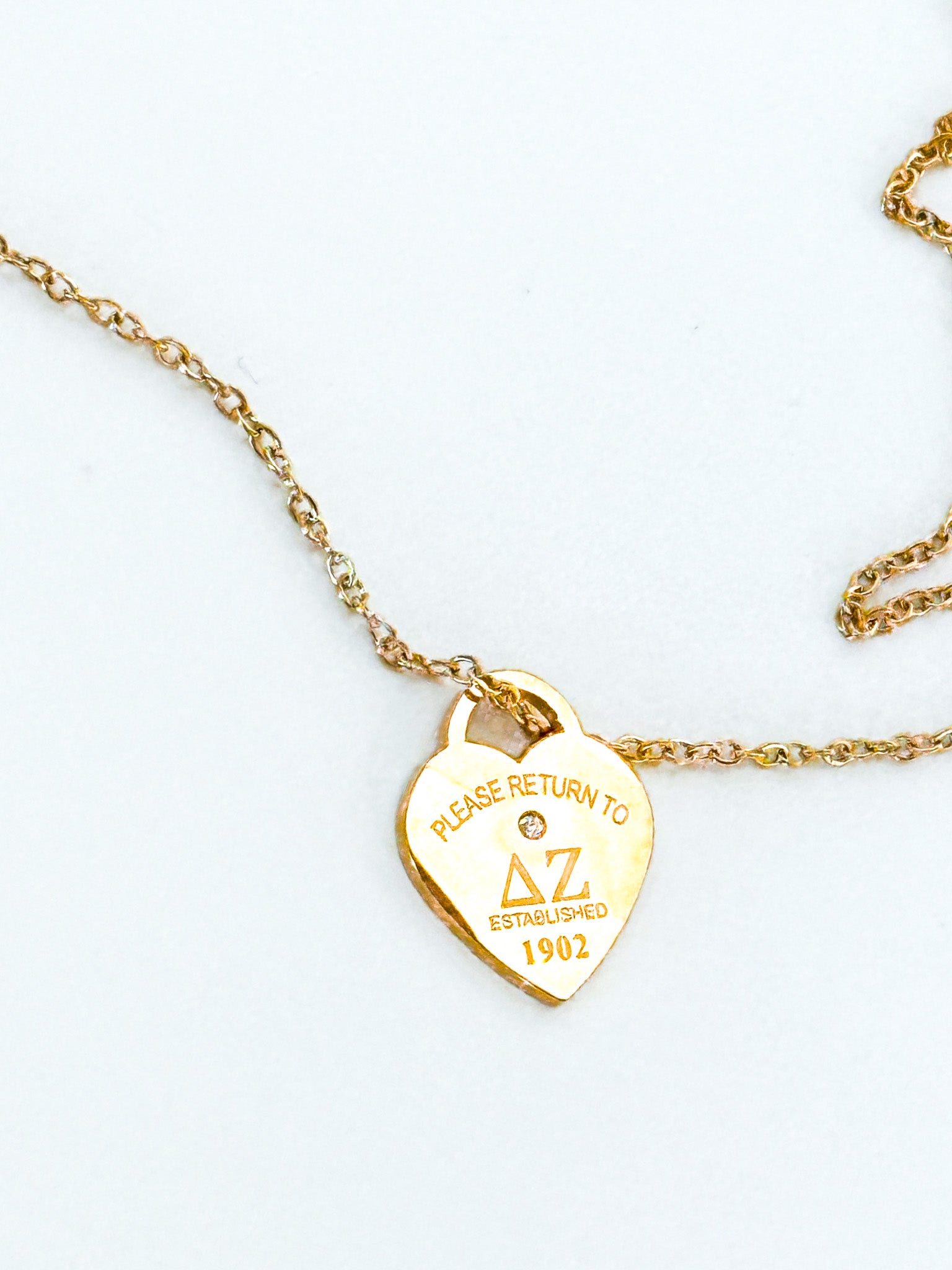Delta Zeta Please Return Sorority Necklace