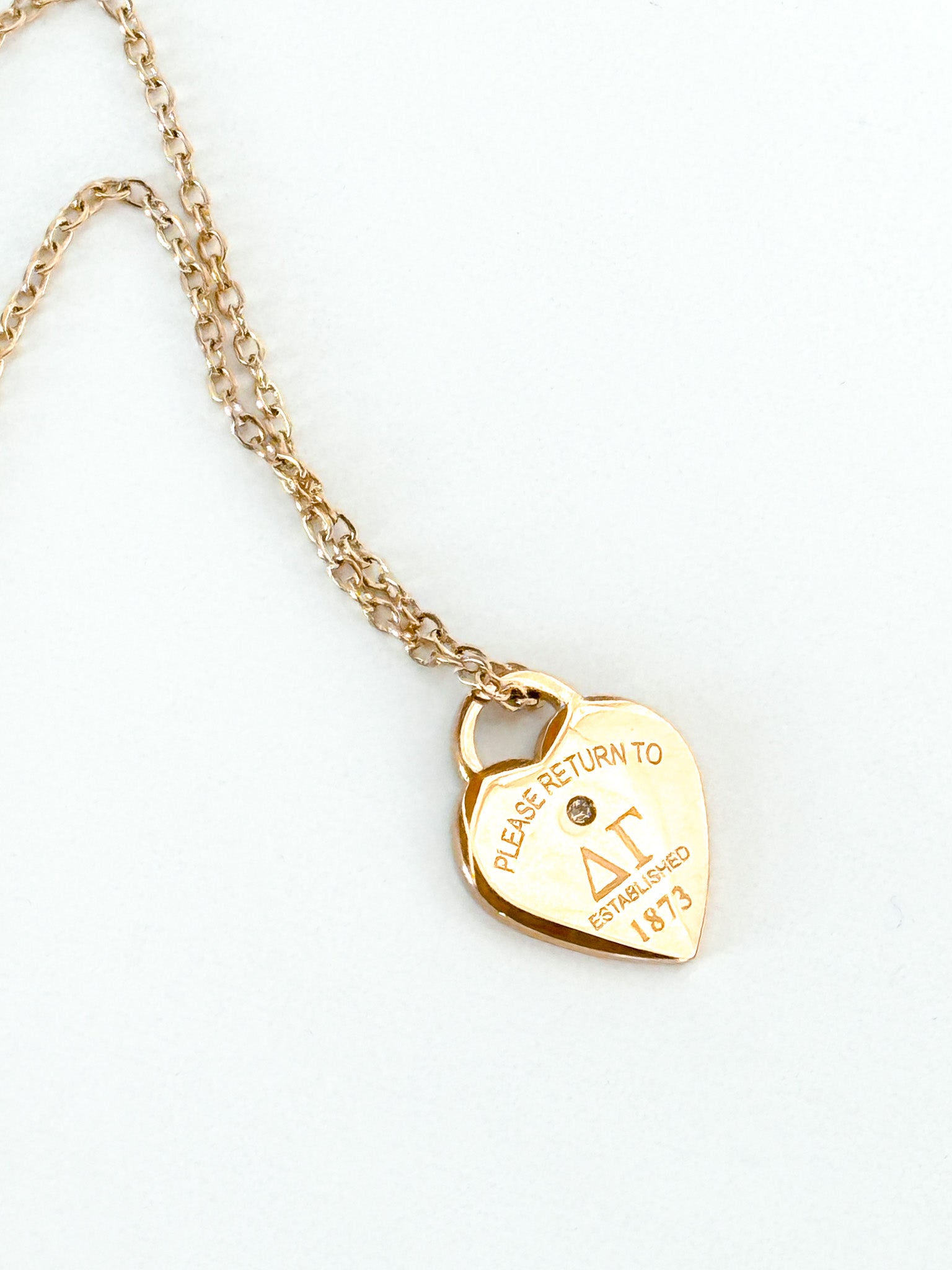 Delta Gamma Please Return Sorority Necklace