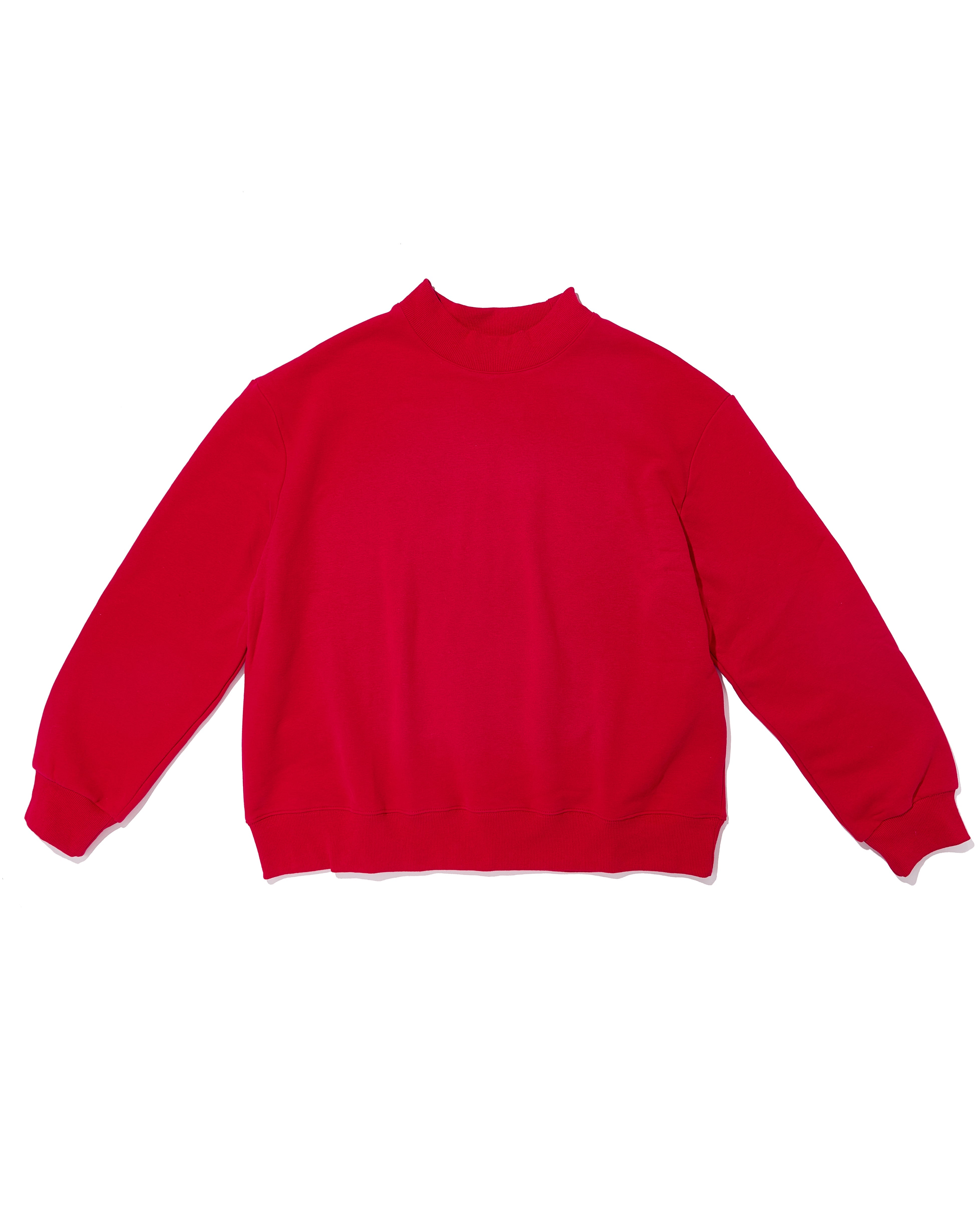 red mock neck flat lay