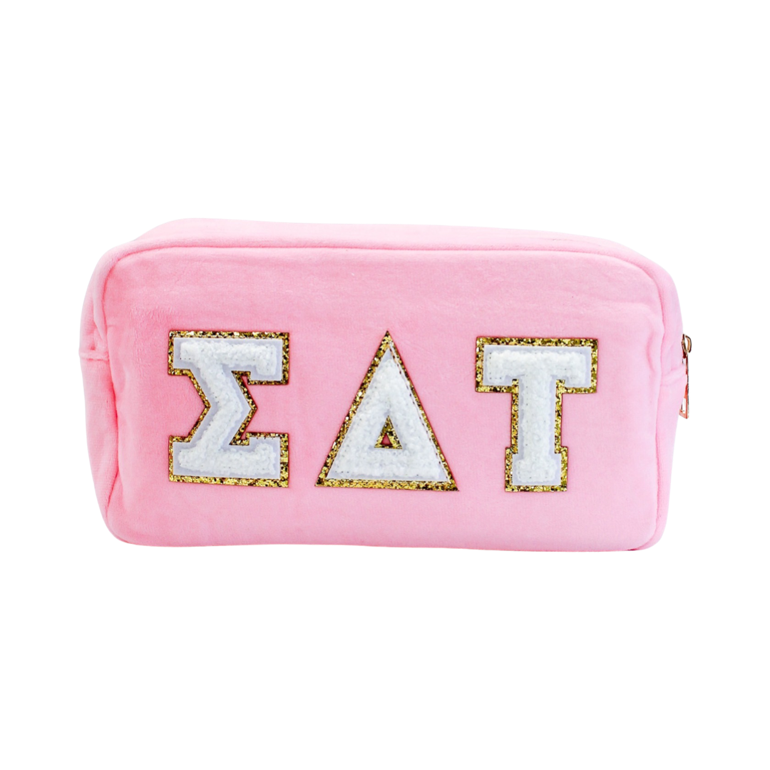 Chenille Sorority Cosmetic Bag